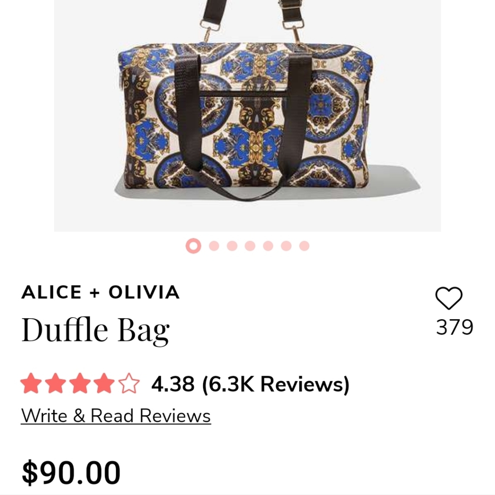 New in Bag Alice + Olivia Duffel Bag